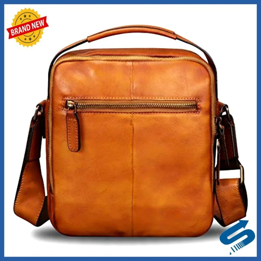 Genuine Leather Messenger Bag Crossbody Shoulder Satchel Medium Size